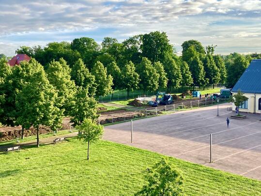 Neue Fernwärmeleitungen am Landratsamt