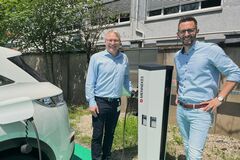 Ladesäulen der Stadtwerke Rastatt auf Getinge-Gelände