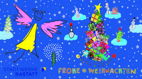 Weihnachtskartenmotiv 2023 gestaltet durch Kinder des Projektes Lichtblick