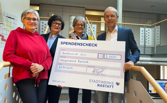 Spendenscheckübergabe an ambulanten Hospizdienst Rastatt