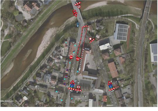 Verkehrszeichenplan Fernwärmeausbau Karlstraße